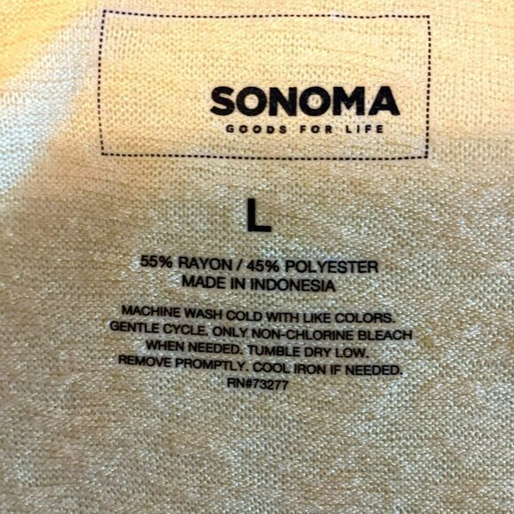 Sonoma Goods For Life Tank Top Flowy Lightweight Women's Sz Large Yellow Relaxed - Picture 7 of 7